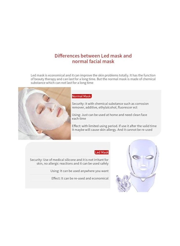 7-LED Colour Optical Whitening Face Mask With Remote Kit White/Black 230x200mm - Image 5