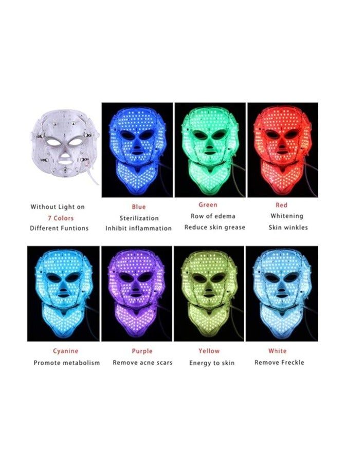 7-LED Colour Optical Whitening Face Mask With Remote Kit White/Black 230x200mm - Image 3