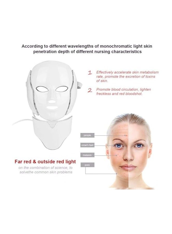 7-LED Colour Optical Whitening Face Mask With Remote Kit White/Black 230x200mm - Image 4