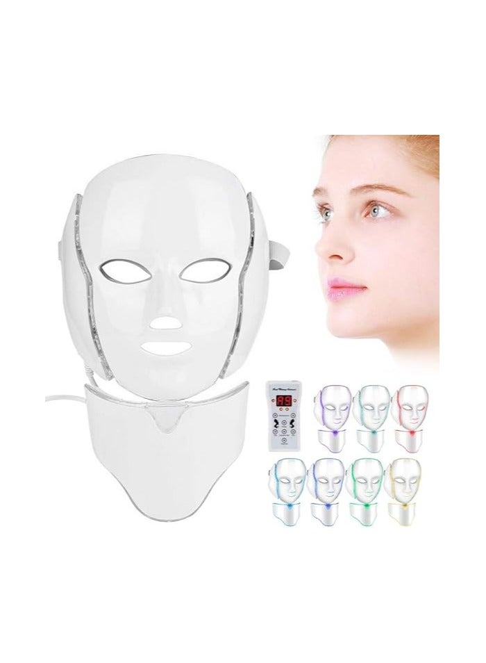 7-LED Colour Optical Whitening Face Mask With Remote Kit White/Black 230x200mm - Image 1