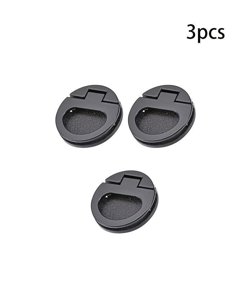 Set Of 3 Zinc Alloy Flush Pull Handles For Sliding Doors And Drawers With Screws - Image 1