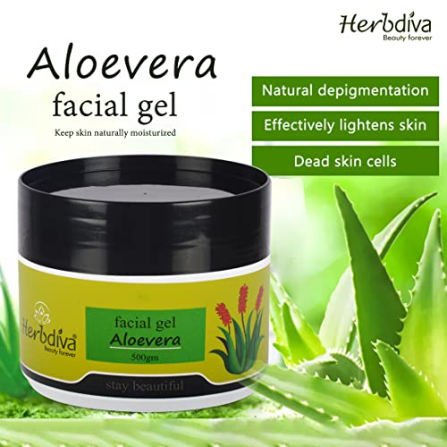 Herbdiva Aloevera Facial Scrub, Gel, Cream & Pack 500GM Each Pack of 4 - Image 5