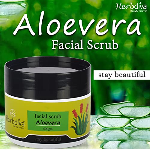 Herbdiva Aloevera Facial Scrub, Gel, Cream & Pack 500GM Each Pack of 4 - Image 3