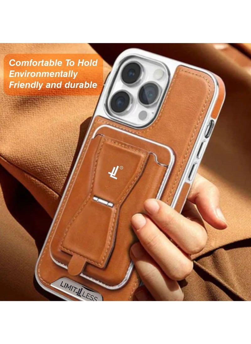 LIMITLESS Leather Case for iPhone 15 Pro Soft Touch Full-Body Protective Cover, Premium Shockproof Case with Removable Card Holder, Hassle-Free Wireless Charging Compatible (Blue)  - Image 3
