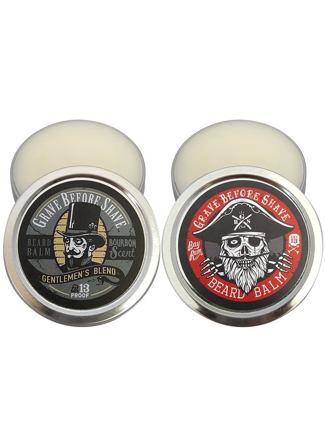 GRAVE BEFORE SHAVE GBS Top Shelf Bourbon & Bay Rum Beard Balm Dual Pack