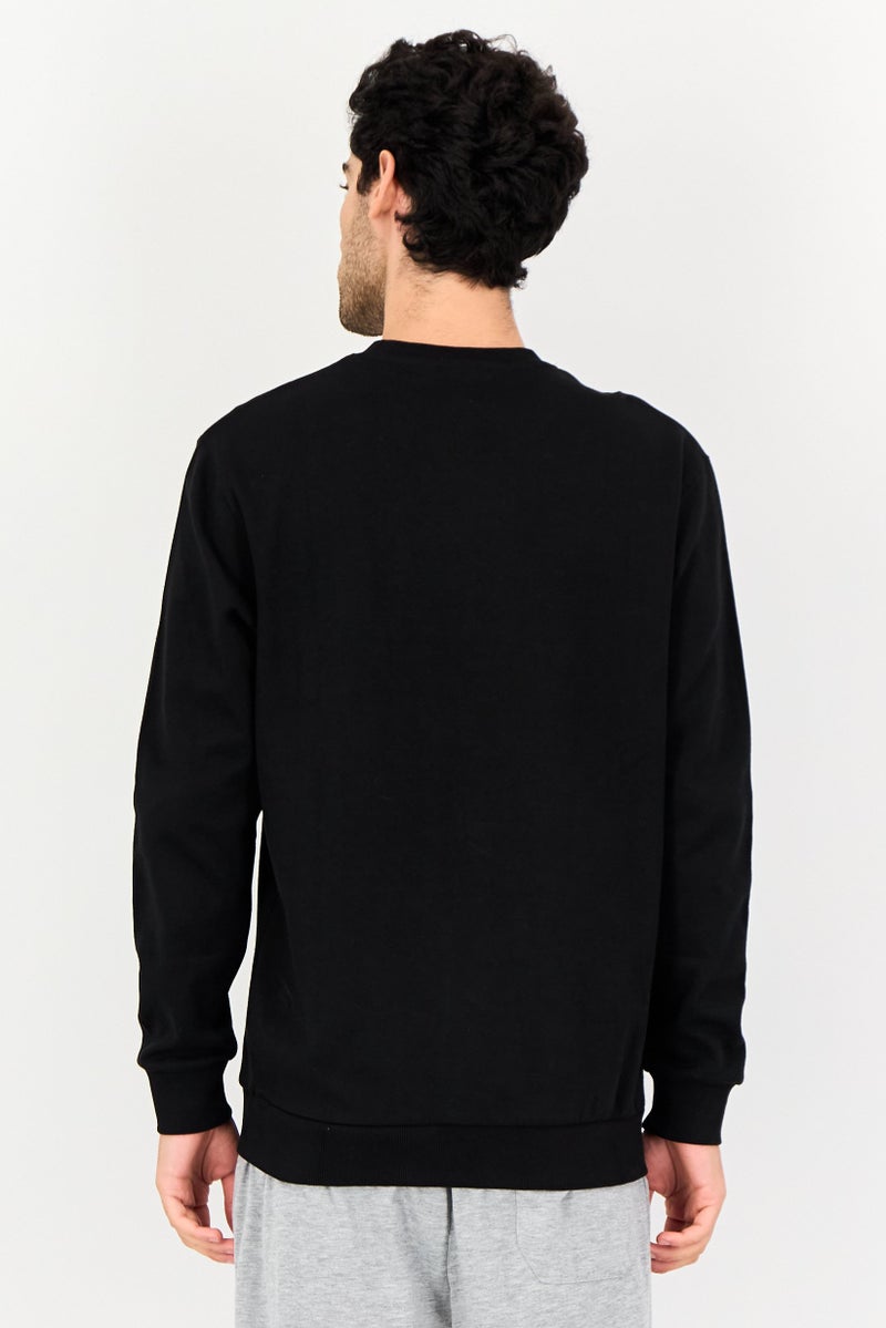 Ellesse Men Sportswear Fit Long Sleeve Outdoor Sweatshirt, Black - Image 3