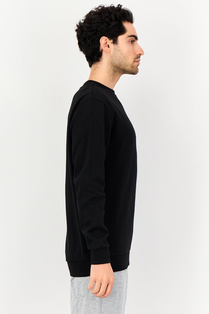 Ellesse Men Sportswear Fit Long Sleeve Outdoor Sweatshirt, Black - Image 2