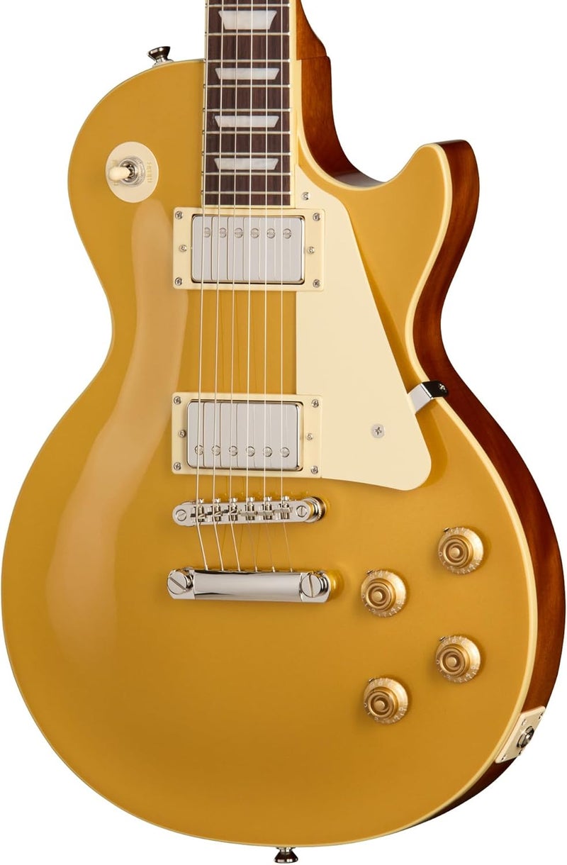 Epiphone Inspired by Gibson Les Paul Standard 50s Electric Guitar, Gold Top with Gig Bag - Image 1