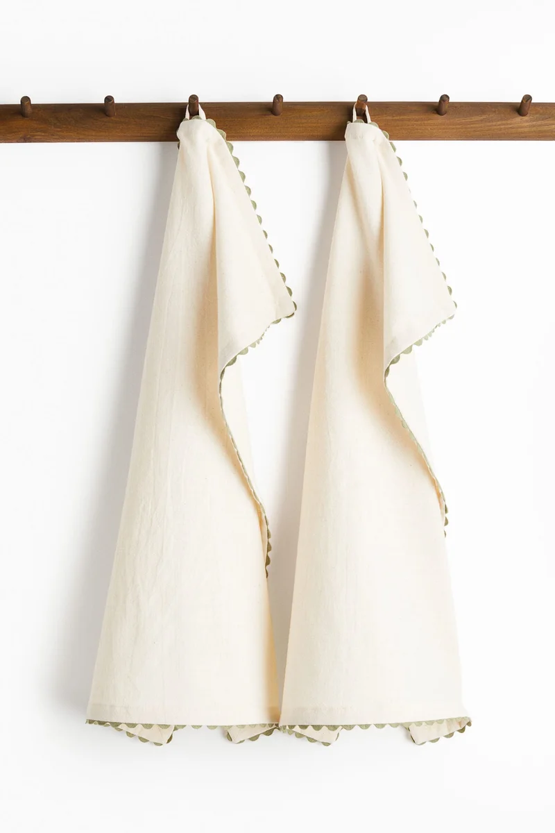 H&M 2-pack scalloped-edge tea towels