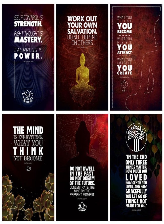 SWASUM Lord of Buddha Wall Poster for Decoration, Spiritual Inspirational Quotes for Home, Office, Bedroom, Living Room, Dining Room, Kitchen, Bathroom, Yoga, Meditation, Pack Of 06 (Vinyl Slef-Adhesive) - Image 1