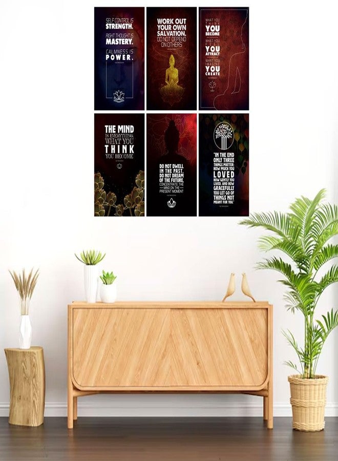 SWASUM Lord of Buddha Wall Poster for Decoration, Spiritual Inspirational Quotes for Home, Office, Bedroom, Living Room, Dining Room, Kitchen, Bathroom, Yoga, Meditation, Pack Of 06 (Vinyl Slef-Adhesive) - Image 3