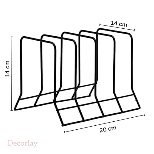 Decorlay Plate Rack Organizer Kitchen Cabinet Tiered Shelf Countertop Dish Rack Kitchen Rack Plate Stand & Accessories Items Like Pots/Pan Organizer Storage With 4 Shelves|Color-Black|Material-Iron - Image 5