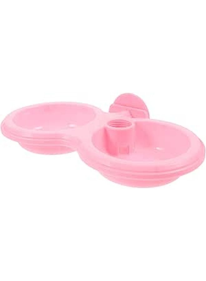Portable Dual Pink Pet Food and Water Bowls Removable for Dog Crate Kennel - Image 1