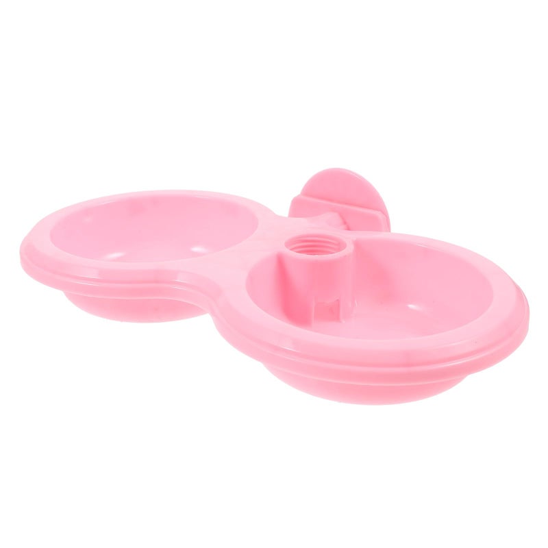 Portable Dual Pink Pet Food and Water Bowls Removable for Dog Crate Kennel - Image 2