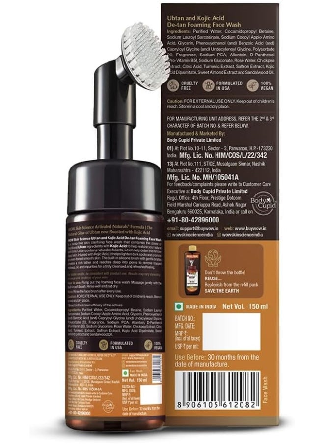 WOW Skin Science - Ubtan Foaming Face Wash With Built-In Face Brush For Deep Cleansing 150 Ml - Image 1