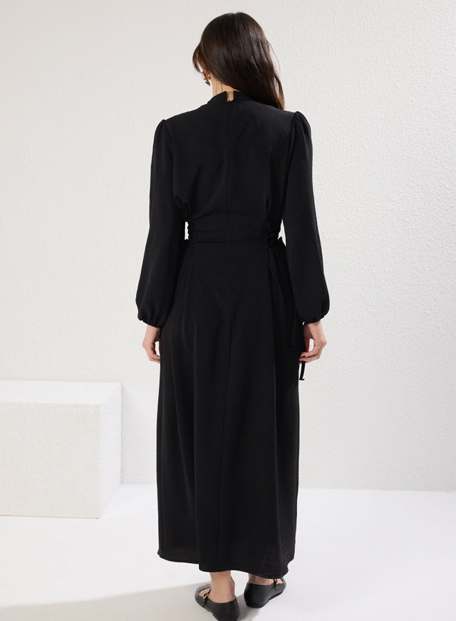 trendyol Black Judge Collar Waist Brit Aerobin Woven Dress - Image 4