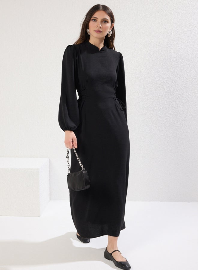 trendyol Black Judge Collar Waist Brit Aerobin Woven Dress - Image 1