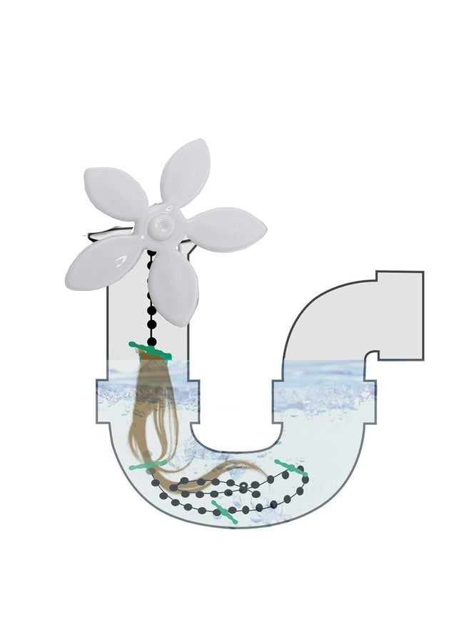 TFiOXL 10 Pieces Flower Shape Cleaning Tool Kitchen Drain Sink,Shower Drain Sink,Remover Hair Snare Hair Filter Chain Hook Catcher Strainer,Bathroom,Kitchen,Drain Strainers - Image 5