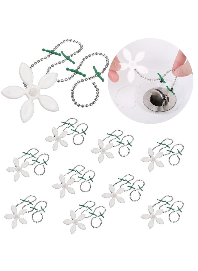TFiOXL 10 Pieces Flower Shape Cleaning Tool Kitchen Drain Sink,Shower Drain Sink,Remover Hair Snare Hair Filter Chain Hook Catcher Strainer,Bathroom,Kitchen,Drain Strainers - Image 1