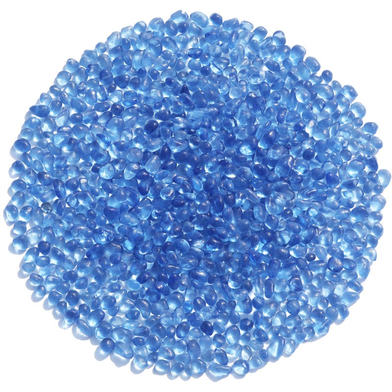 QYGL Sea Glass Stones - Light Blue Clear Glass Pebbles Gemstones - Perfect for Aquarium Rocks, Fish Tank Gravel, Vase Fillers, DIY Crafts, and Home Decor (0.9LB/14oz) - Image 1