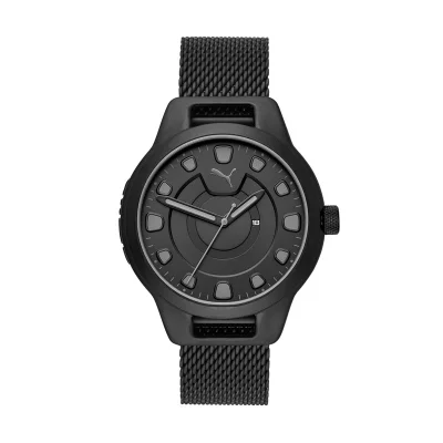بوما Reset V1 Analog Quartz Watch for Men With Black Stainless Steel Band- 3 ATM - PU P5007