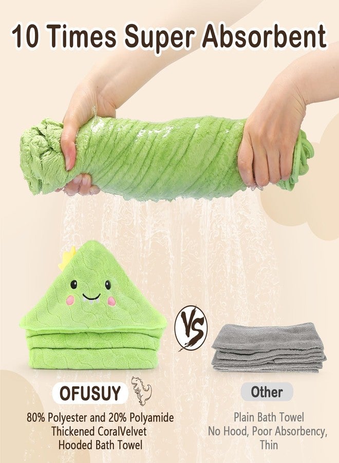 OFUSUY 6 PCS Baby Towels, 3 PCS Soft Hooded Baby Towels & 3 PCS Washcloths, Baby Bath Towels for Newborns, Infants & Toddlers- Coral Fleece, Soft & Ultra Absorbent, Cute Towel Gift for Boys & Girls - Image 5