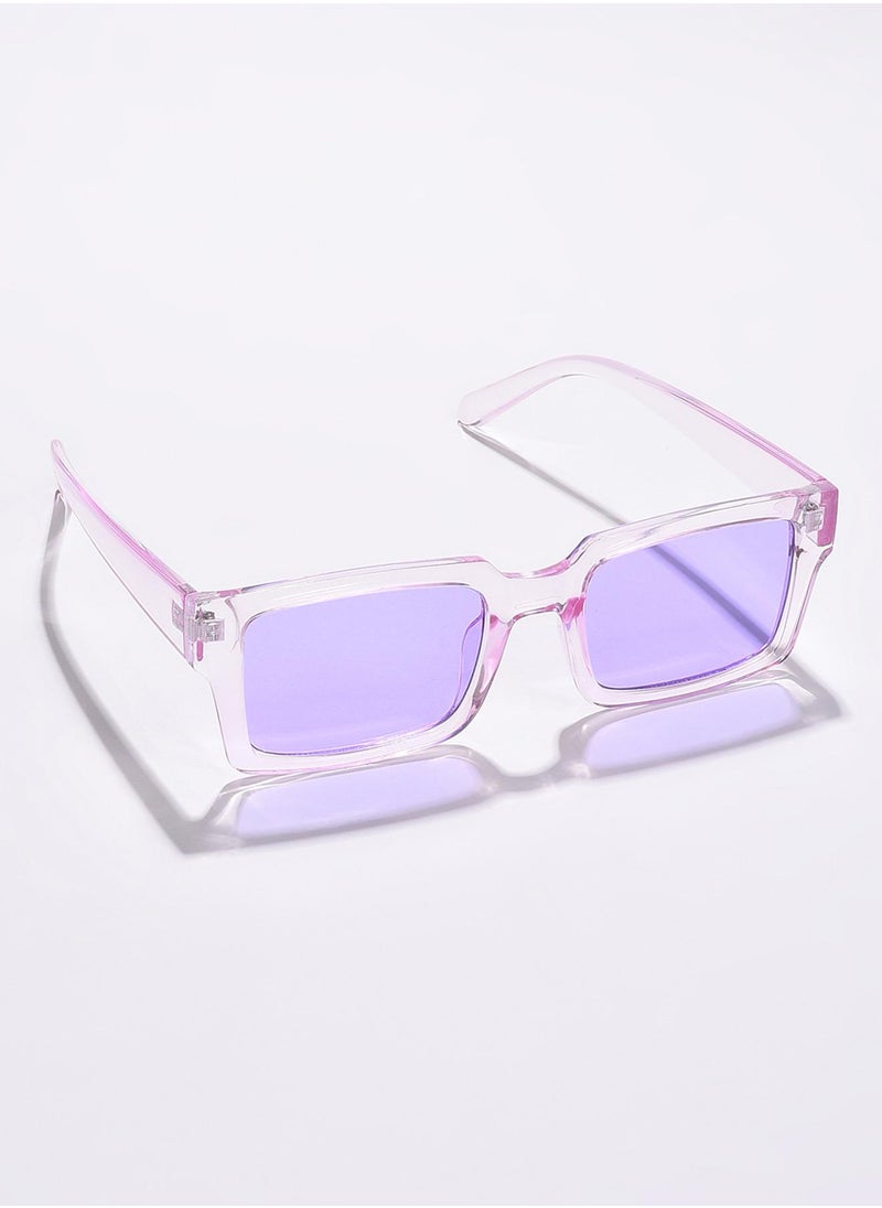 Haute Sauce Purple Lens Purple Rectangle Sunglasses  - Image 1