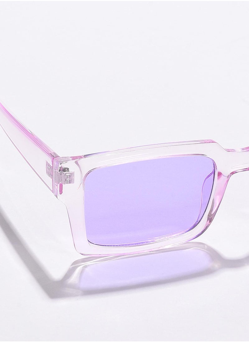 Haute Sauce Purple Lens Purple Rectangle Sunglasses  - Image 2
