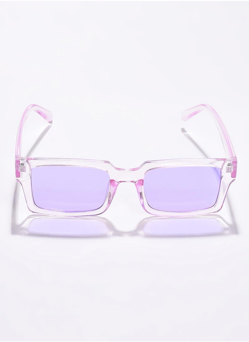 Haute Sauce Purple Lens Purple Rectangle Sunglasses  - Image 3