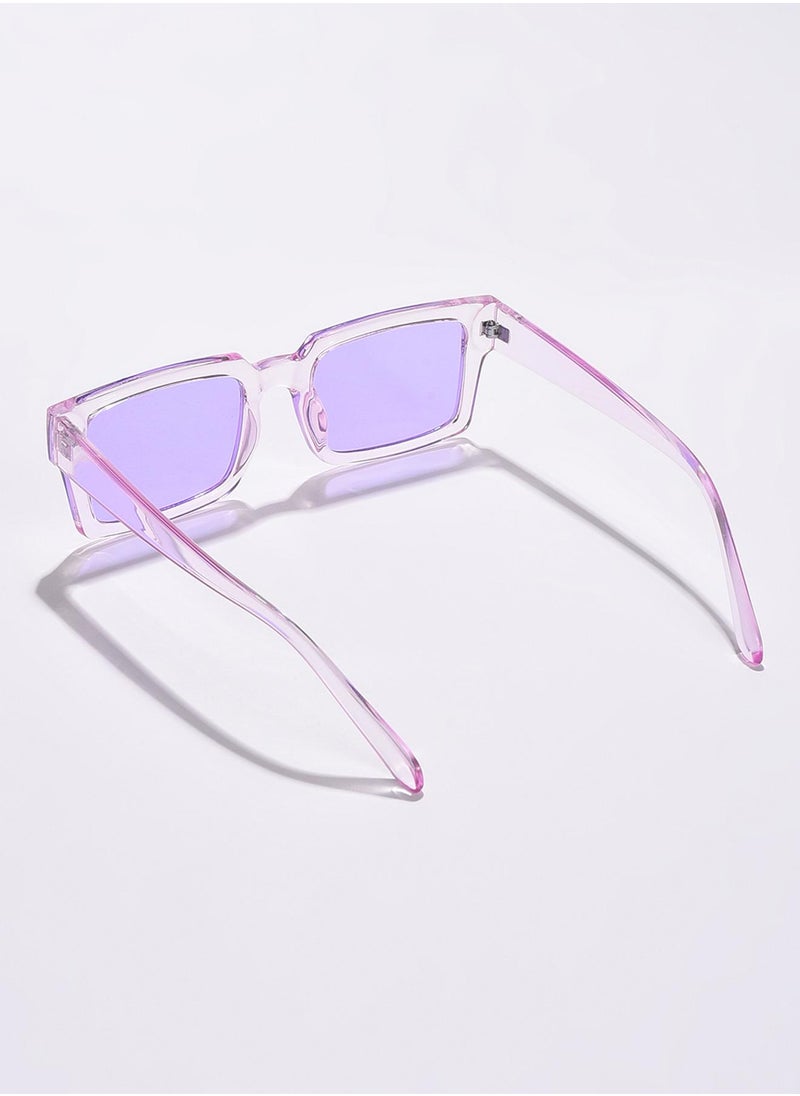 Haute Sauce Purple Lens Purple Rectangle Sunglasses  - Image 5