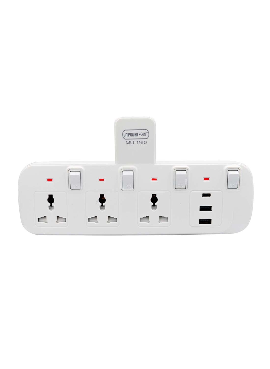 Unipower Multi Plug Extension Extender Wall Socket with 6-way Outlets ...
