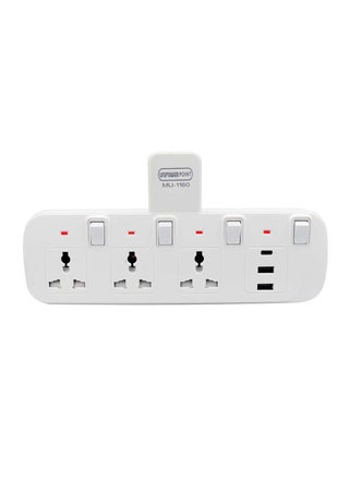 Multi Plug Extension Extender Wall Socket with 6-way Outlets  (3 Universal Plug, 2 USB & 1 C type)  Multiple Electrical Outlet Adaptor With Light Indicator, Individual Switch & Safety Shutter - pzsku/ZCE9F3F8B4174E461B14CZ/45/1748498666/42b4ca14-be63-4841-ab99-75ef9ed87438