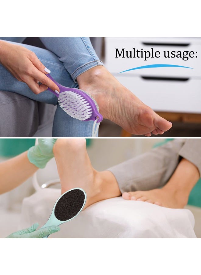 Sieral 4 Pieces 4 in 1 Feet Pedicure Tools, Foot Scrubber Brush Foot File Callus Remover, with Grinding Pumice, Cleaning Brush, Foot File and Rubbing Footplate, for Women Men Home Foot Care - Image 5