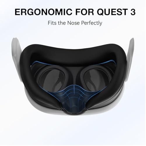 APEXINNO VR Silicone Face Pad Cover for Meta Quest 3 – Sweat Guard, Light Blocker, Anti-Leakage Nose Pad, Comfortable Face Cushion, Only Face Cover (Not Compatible with Quest 3S) - Image 4