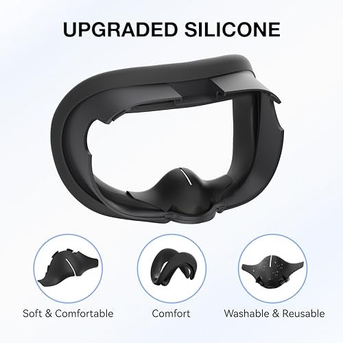 APEXINNO VR Silicone Face Pad Cover for Meta Quest 3 – Sweat Guard, Light Blocker, Anti-Leakage Nose Pad, Comfortable Face Cushion, Only Face Cover (Not Compatible with Quest 3S) - Image 3