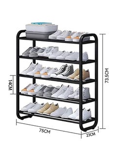 MIXDE 5 Tiers Metal Shoe Rack,Adjustable Shoe Shelf Storage Organizer,Stackable Shoe Storage,For Entryway,Hallway,Living Room,Closet,Black  - Image 2