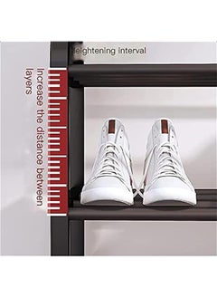 MIXDE 5 Tiers Metal Shoe Rack,Adjustable Shoe Shelf Storage Organizer,Stackable Shoe Storage,For Entryway,Hallway,Living Room,Closet,Black  - Image 4