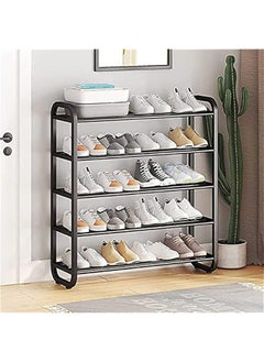MIXDE 5 Tiers Metal Shoe Rack,Adjustable Shoe Shelf Storage Organizer,Stackable Shoe Storage,For Entryway,Hallway,Living Room,Closet,Black  - Image 1