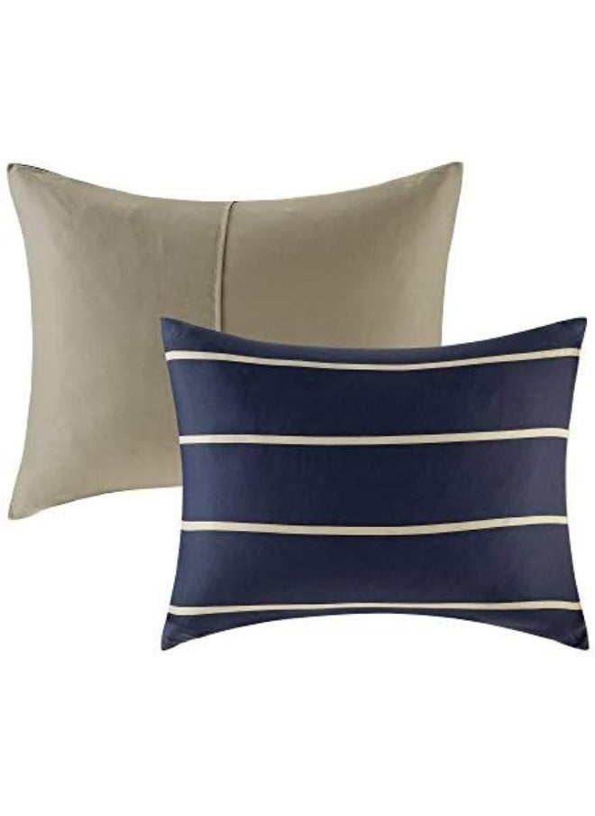 Comfort Spaces Comfort Spaces Casual Comforter Set Sporty Design, Vibrant Color, Active Lifestyle Boys Bedroom Décor, All Season Soft Microfiber Bedding Set, Decorative Pillow, Sham Blue/White Queen 4 Piece  - Image 5
