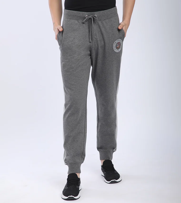 BEVERLY HILLS POLO CLUB Solid Drawstring Waist Joggers
