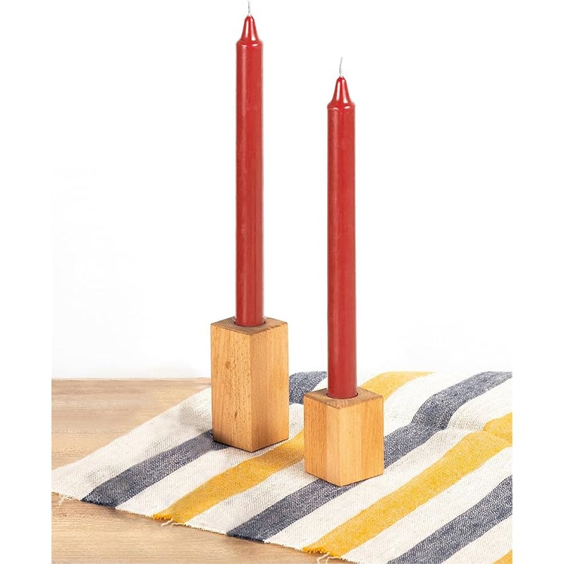 CANDWAX Red Taper Candles Pack of 4 - Slow Burning Dripless Unscented Straight Candles 12 inch - Ideal for Dinner Table - less Long Candlesticks - Image 5