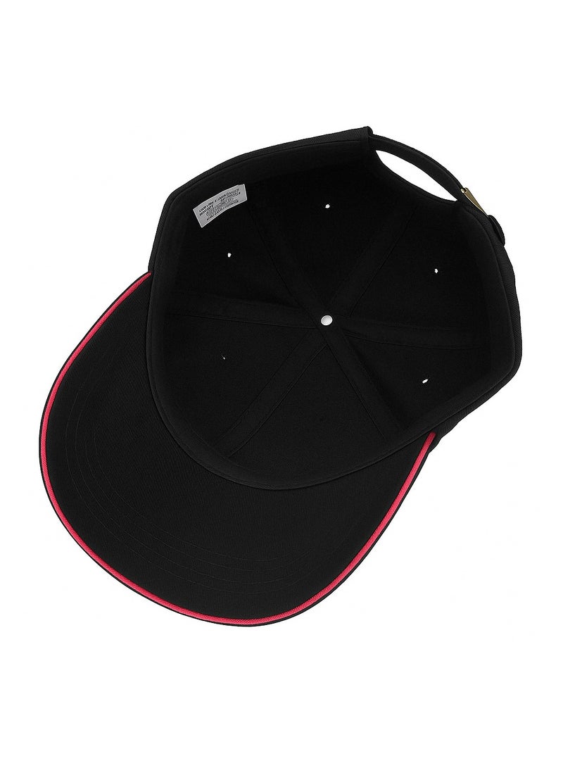 NENOUSH Nenoush Plain Sandwich Baseball Cotton Classic and adjustable buckle closure Cap for Unisex Black Red Sandwich  - Image 4
