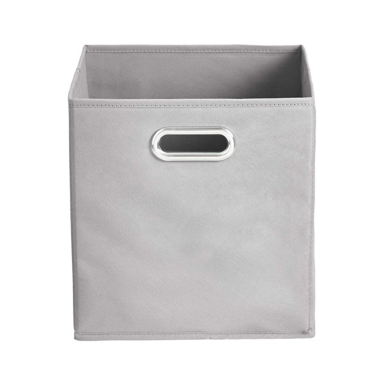 SOLARAE Collapsible Fabric Storage Cubes with Oval Grommets 6-Pack Light Grey - Image 2