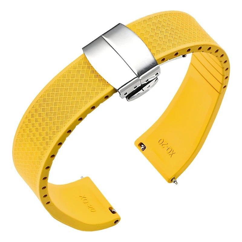 Y&D Cut to Size CTS Tropical FKM Rubber Watch Bands for Rolex – Quick Release Replacement Divers Watch Straps for Men, Easy to Replace the Watch Strap - Image 1
