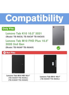 Procases Kids Case For Lenovo Tab K10 10.3 Inch 2021 M10 Fhd Plus 2020 2Nd Gen Shockproof Convertible Handle Stand Lightweight Kids Friendly Case For Tab K10 Tb-X6C6L X6C6F M10 Plus Tb-X606F –Blue  - Image 2