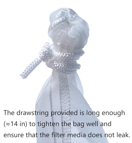 DAOGUAUNG 3 Pack 180 Micron Aquarium Filter Bags,Reusable Extra Fine Mesh Media Filter Bags with Drawstring,Applicable to Aquarium Filter impurities,Very Fine Resins Filter (7.5x3.6in) - Image 3