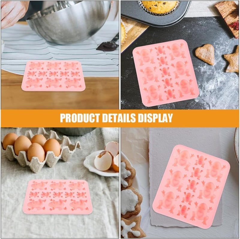 2pcs Pink Silicone Frog Baking Mold, 11-cavity Multi-size Chocolate Candy Mold for DIY Dessert, Flexible Non-stick Silicone Baking Supplies for Cake Decoration - Image 5