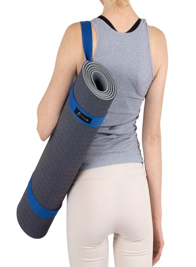 ProsourceFit Yoga Mat Carrying Sling, Easy Adjustable Carry Strap 60” Long Cotton, Navy - Image 4