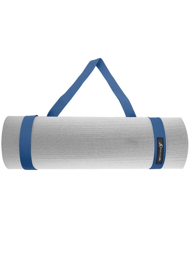 ProsourceFit Yoga Mat Carrying Sling, Easy Adjustable Carry Strap 60” Long Cotton, Navy - Image 1