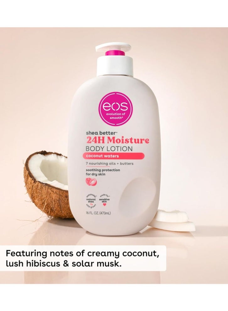 EOS Shea Butter & Coconut Water Body Lotion, 16 oz, 2-pack, White - Image 2